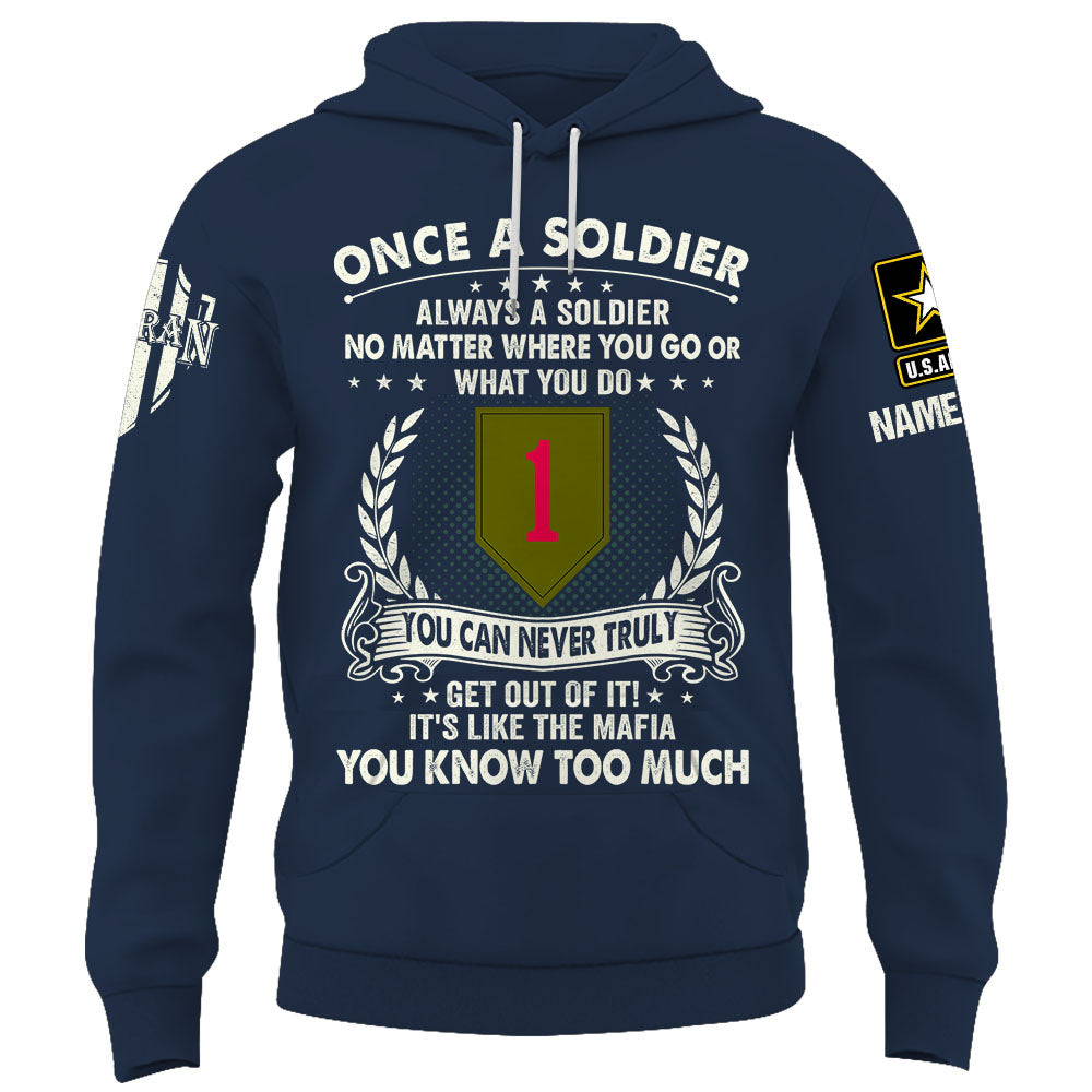 Personalized Shirt Once A Soldier Always A Soldier Custom Branch Division Gift For Veterans K1702