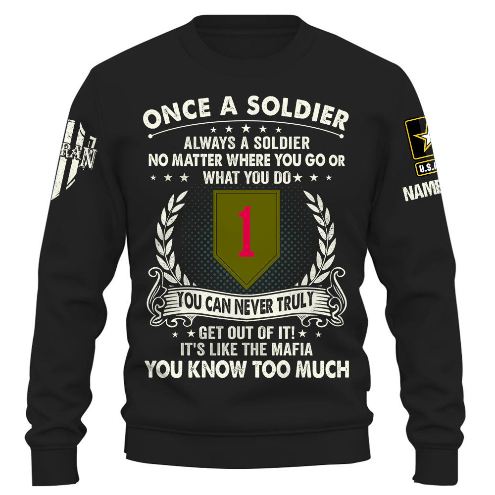 Personalized Shirt Once A Soldier Always A Soldier Custom Branch Division Gift For Veterans K1702