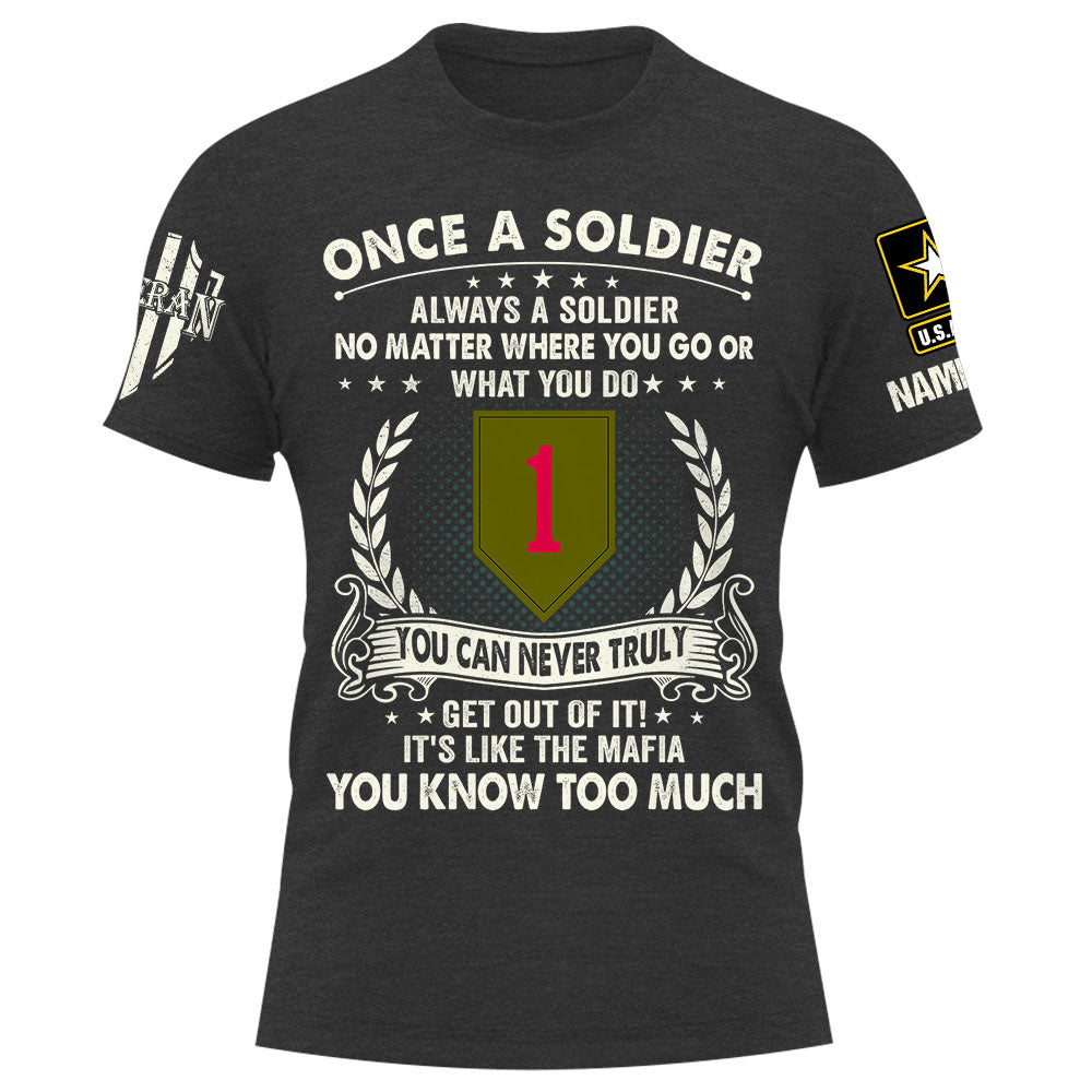 Personalized Shirt Once A Soldier Always A Soldier Custom Branch Division Gift For Veterans K1702