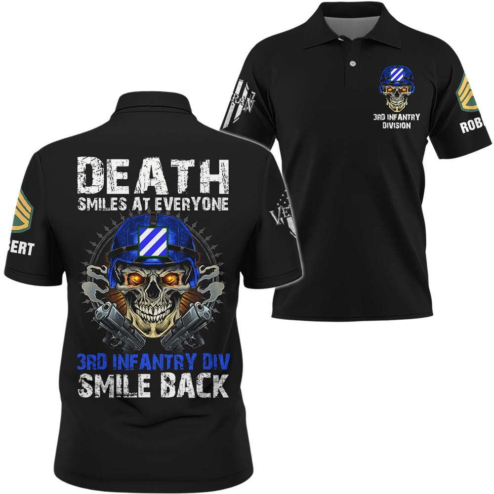 Personalized All Over Print Shirt Death Smiles At Everyone Veterans Smile Back Gift For Veteran K1702 Trhn
