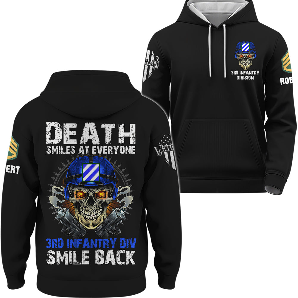 Personalized All Over Print Shirt Death Smiles At Everyone Veterans Smile Back Gift For Veteran K1702 Trhn