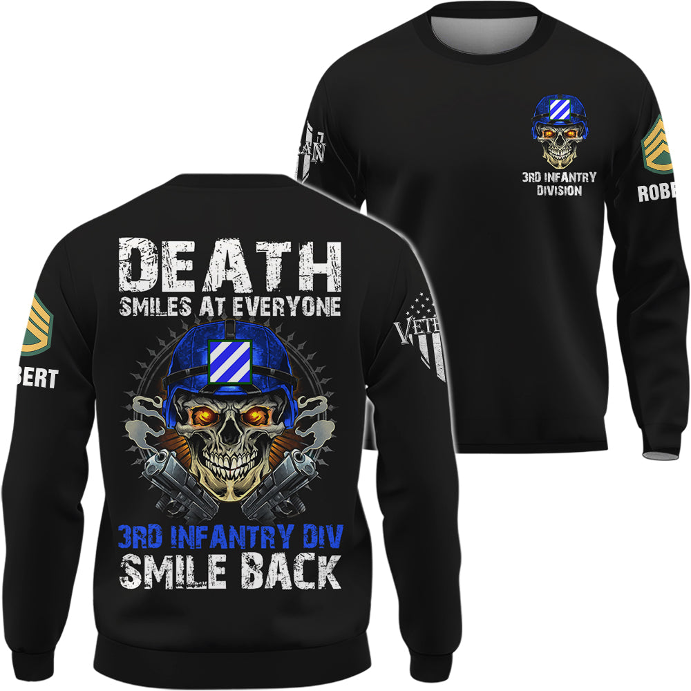 Personalized All Over Print Shirt Death Smiles At Everyone Veterans Smile Back Gift For Veteran K1702 Trhn