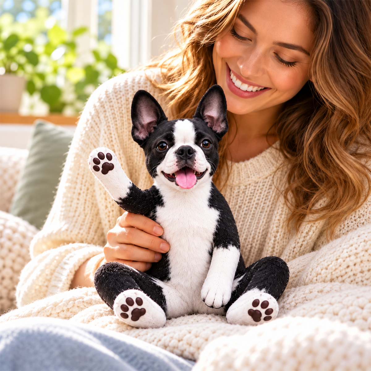 Personalized Boston Terrier Photo Pet Squishy Toy Poseable Plush Doll, Funny Gift For Dog Mom, Dad, Pet Lover T1807 T24 TL06