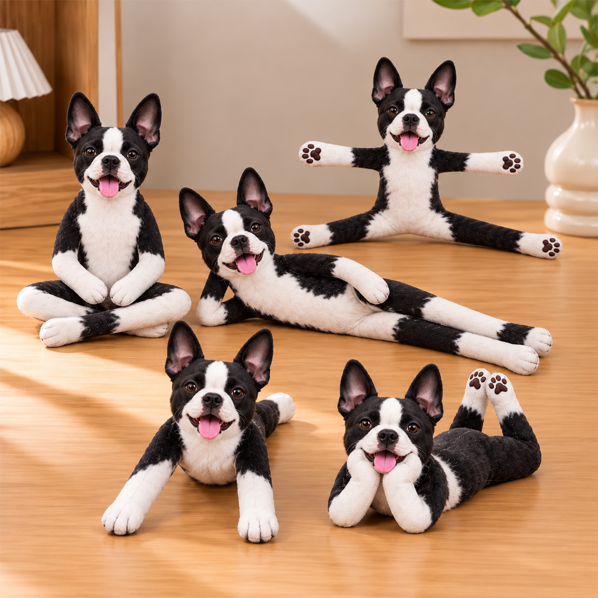 Personalized Boston Terrier Photo Pet Squishy Toy Poseable Plush Doll, Funny Gift For Dog Mom, Dad, Pet Lover T1807 T24 TL06