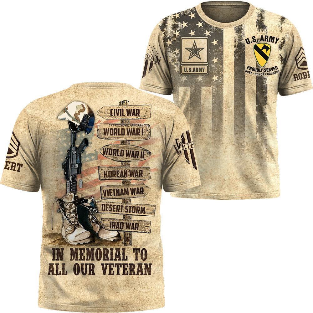 Personalized All Over Print Shirt In Memorial To All Our Veteran Gift For Veteran K1702 Trhn