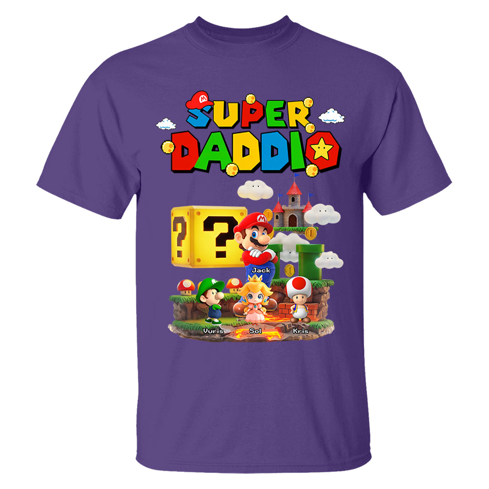 Super Daddio, Personalized Dad Shirt with Custom Kids Name, Gift For Dad, Gift For Father's Day MI209 T24
