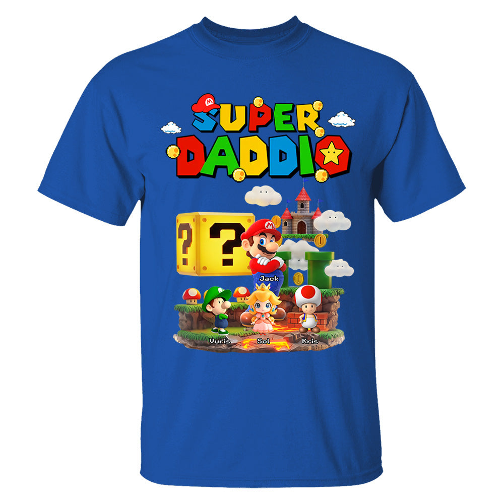 Super Daddio, Personalized Dad Shirt with Custom Kids Name, Gift For Dad, Gift For Father's Day MI209 T24