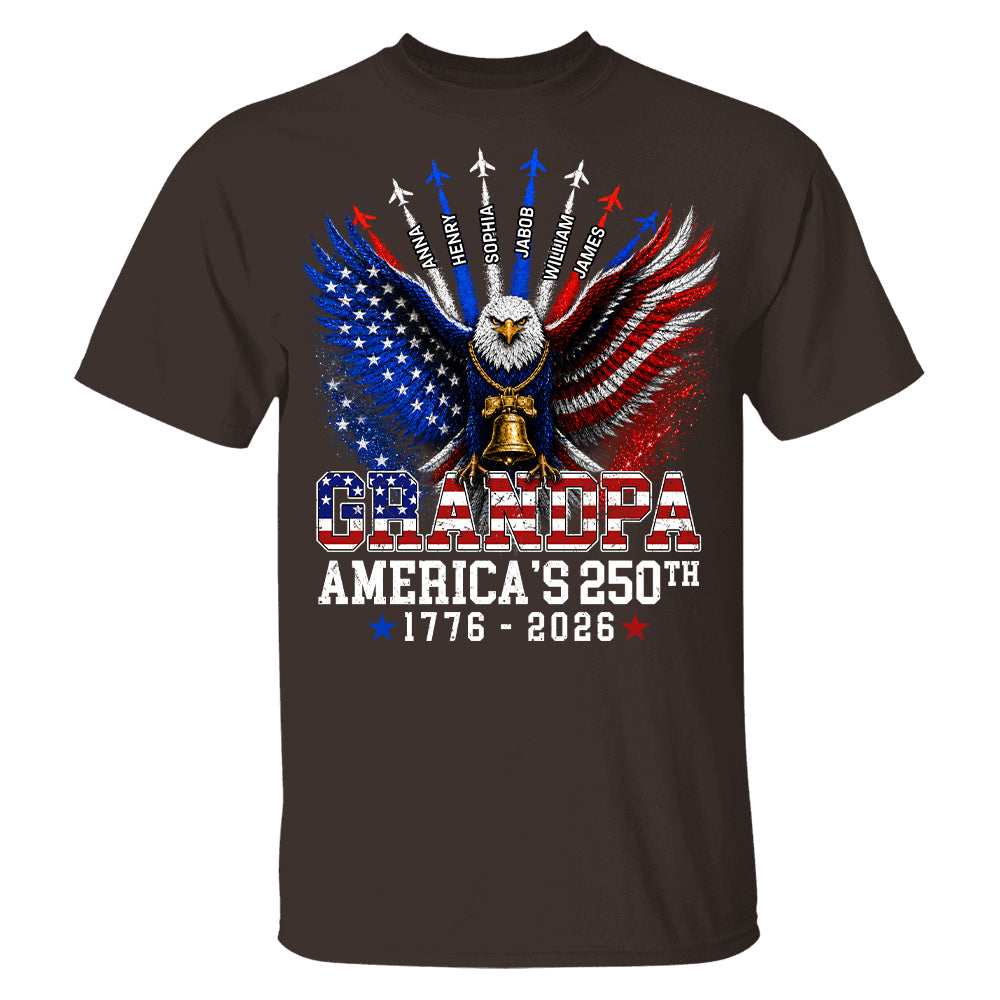 Grandpa America's 250th Anniversary - Personalized Shirt - Patriotic Gift For Dad, Grandpa T1807 Hv01