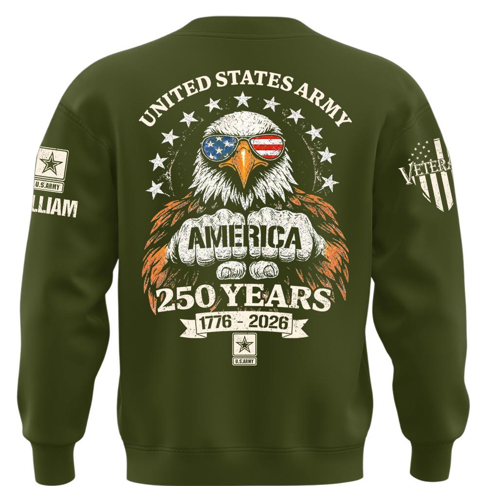 Custom America 250 Years Shirt Available All Military Branches Gift For Veterans Soldier K1702 MT2