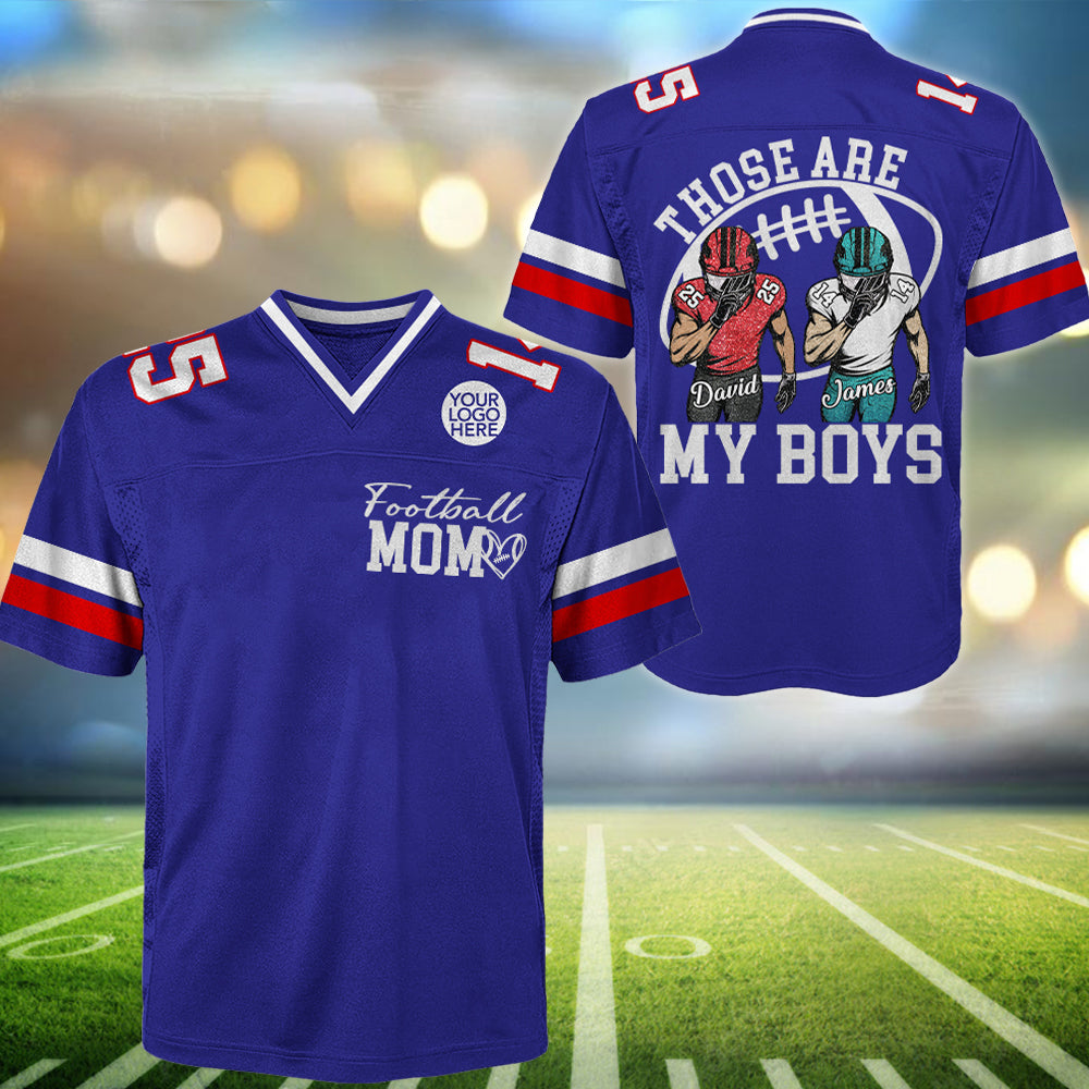 Personalized Football Mom Jersey, Those Are My Boys Custom American Football Jersey, Custom Player Names & Numbers, Game Day Mom Gift T24