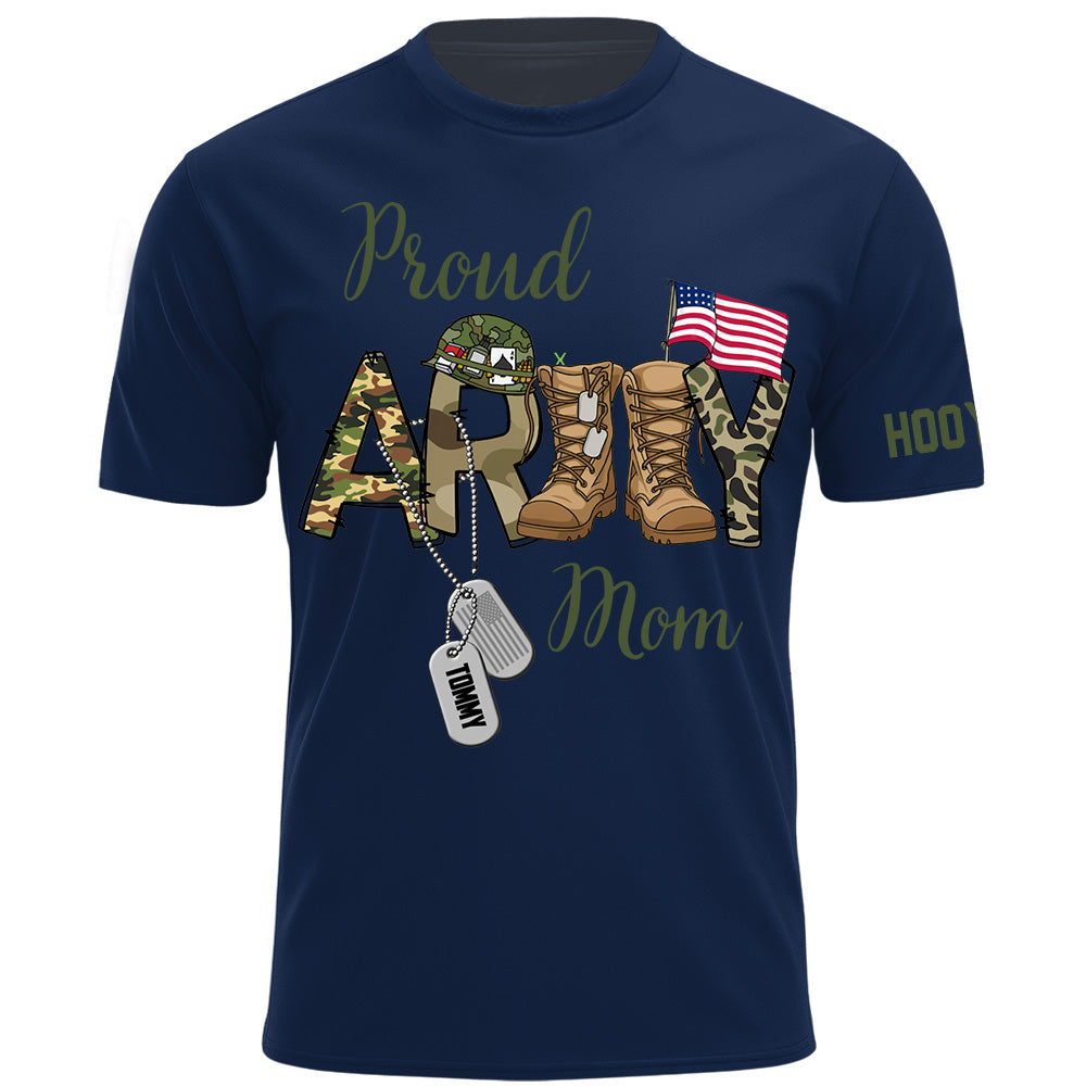 Custom Proud Army Family Mom Dad Brother Shirts, Personalized Army Dad Shirt, USA Army Family Outfits, Military Family Gift K1702 Pt99