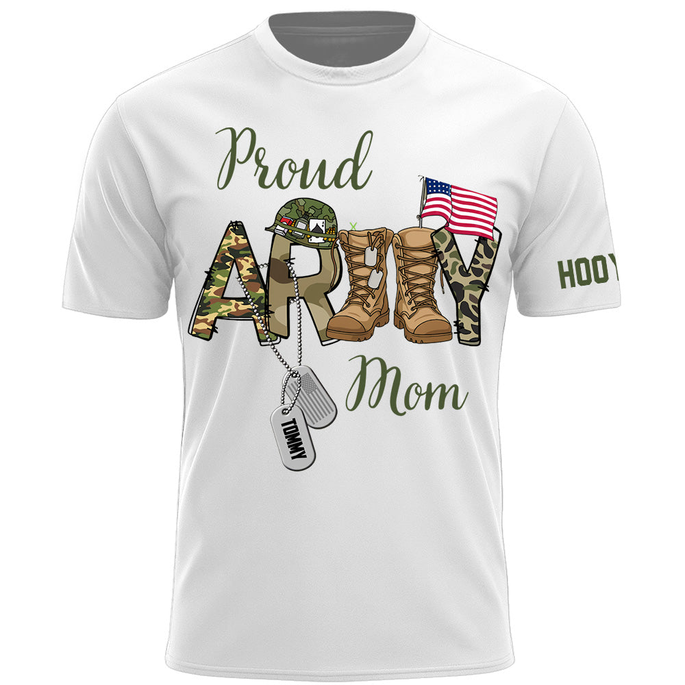 Custom Proud Army Family Mom Dad Brother Shirts, Personalized Army Dad Shirt, USA Army Family Outfits, Military Family Gift K1702 Pt99