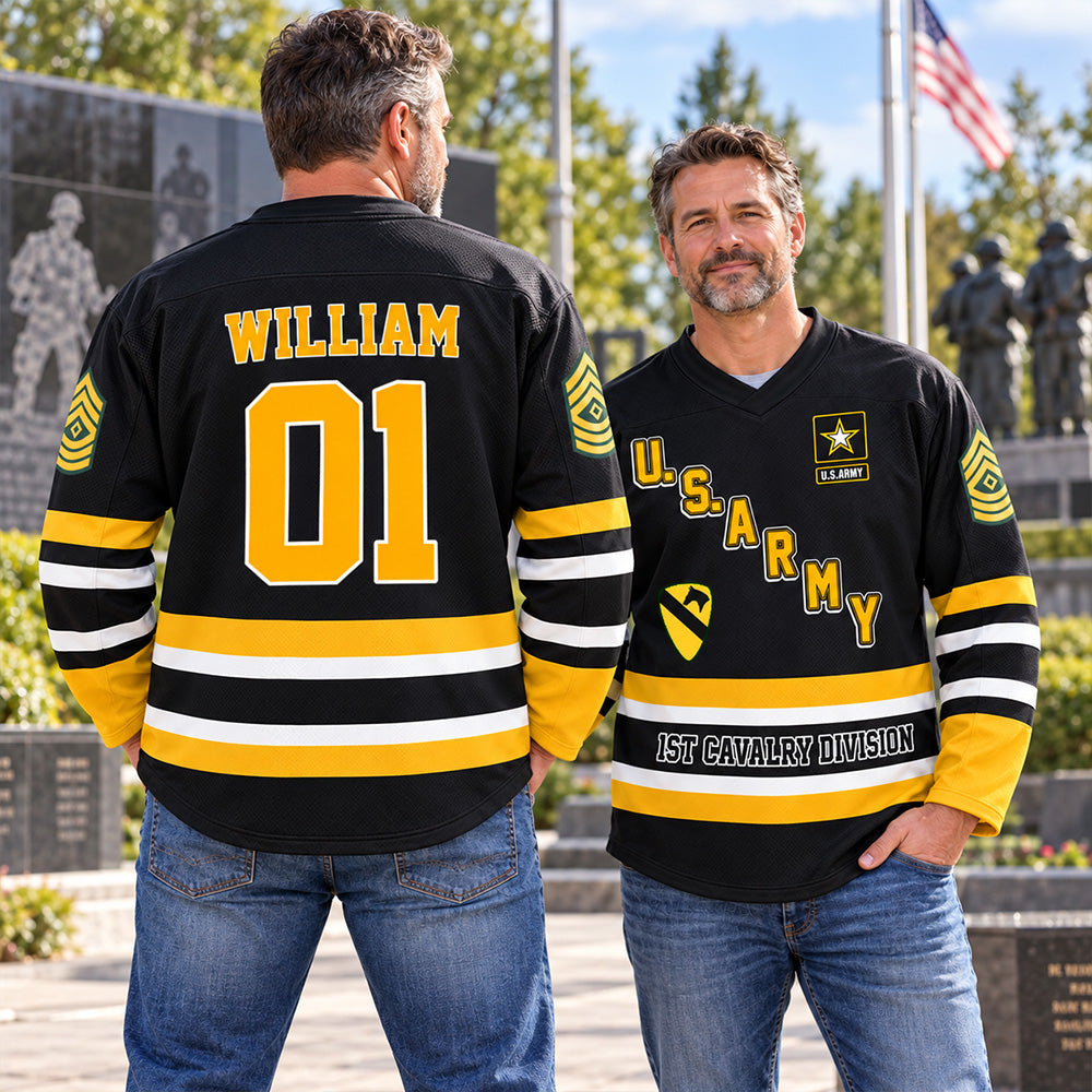 Personalized Hockey Jersey Military Available All Military Branches Custom Military Patches Gift For Veteran Soldier K1702 MT2 KL07