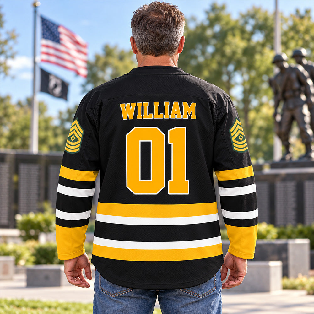 Personalized Hockey Jersey Military Available All Military Branches Custom Military Patches Gift For Veteran Soldier K1702 MT2 KL07
