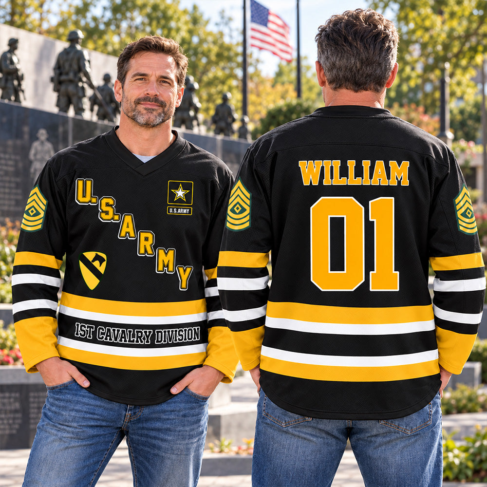 Personalized Hockey Jersey Military Available All Military Branches Custom Military Patches Gift For Veteran Soldier K1702 MT2 KL07