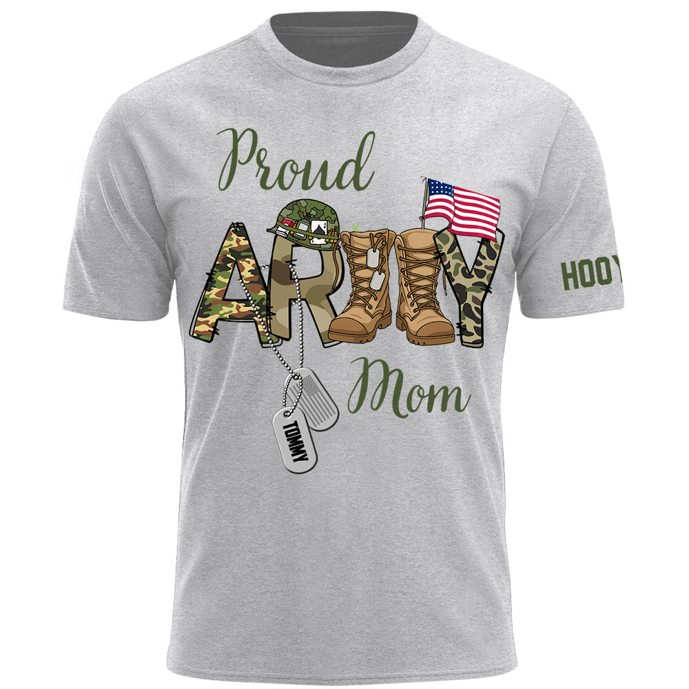 Custom Proud Army Family Mom Dad Brother Shirts, Personalized Army Dad Shirt, USA Army Family Outfits, Military Family Gift K1702 Pt99