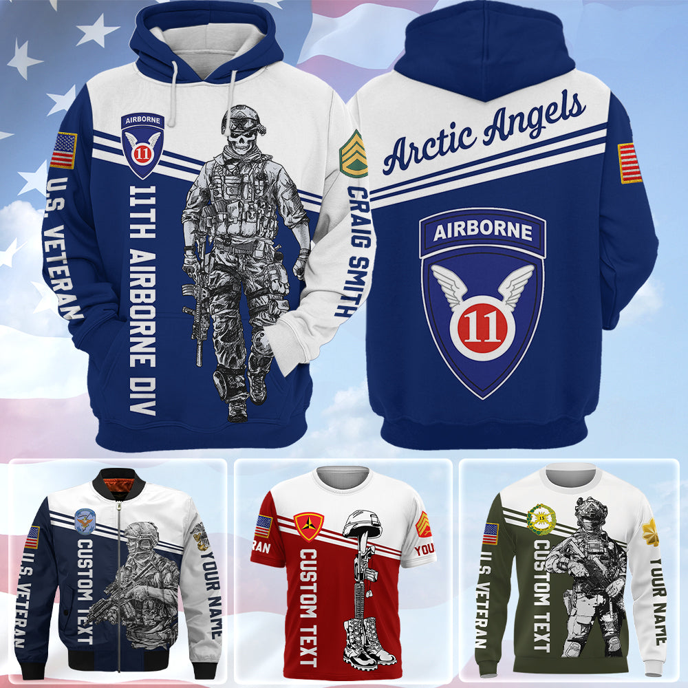 Custom Military Unit Pacht Division Rank All Over Print Shirt Hoodies Available All Military Branches Gift For Veterans K1702 Trhn