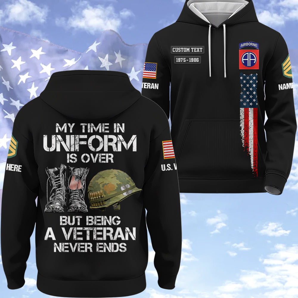 Personalized Leather Jackets My Time In Uniform May Be Over But My Watch Never Ends Gift For Veteran K1702 Trhn