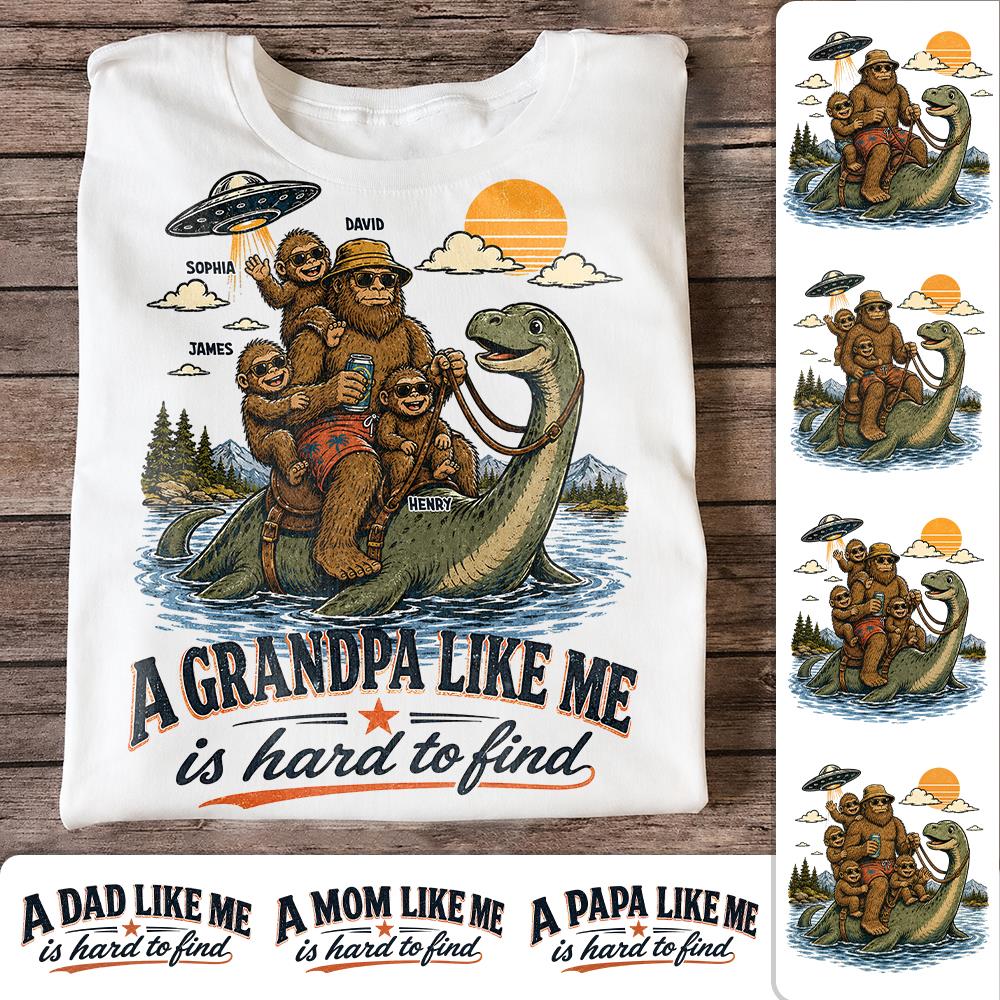Personalized A Grandpa Like Me Is Hard To Find Retro Lake Monster Shirt, Unique Gift for Papa, Dad, Grandpa Hv01