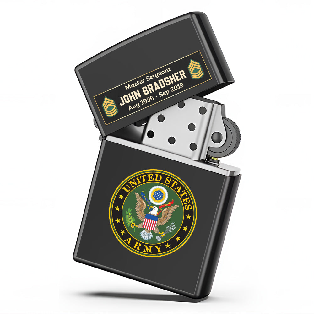 Personalized Lighter Military Veteran Proudly Served In Military Base Personalized Gift K1702 Trhn
