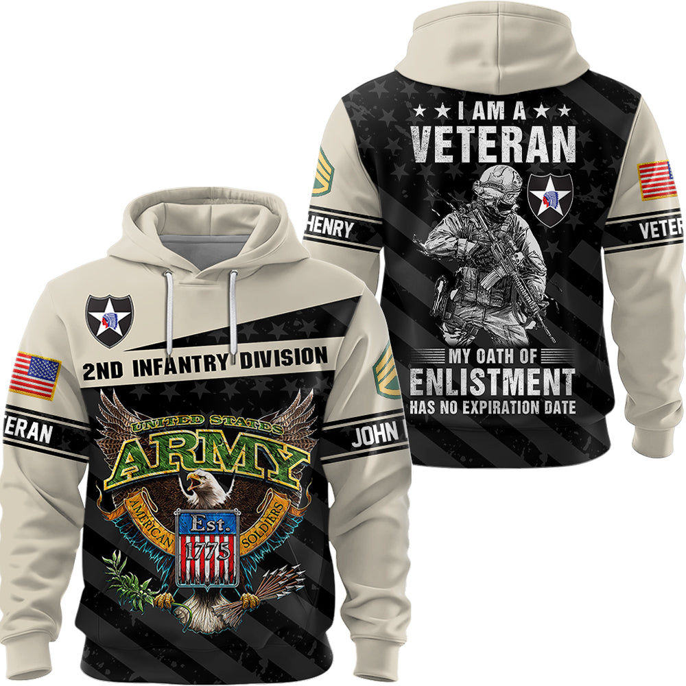 Proudly Served Duty Honor Country American Soldiers Custom Division All Over Print Shirt Hoodie Gift For US Veteran K1702 Hv01