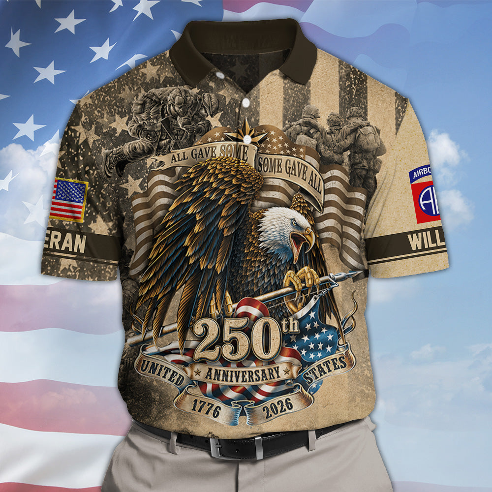 Custom Shirt United States of USA 250 Years Anniversary Eagle Vintage Style Shirt Gift For Veterans K1702 MT2