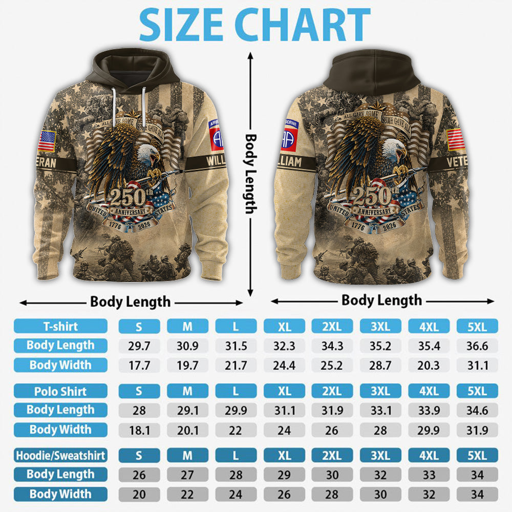 Custom Shirt United States of USA 250 Years Anniversary Eagle Vintage Style Shirt Gift For Veterans K1702 MT2