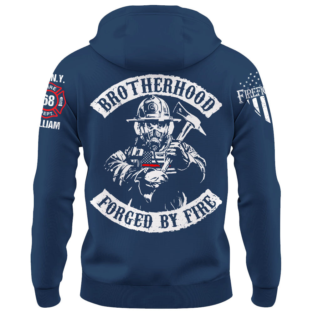 Personalized Shirt Brotherhood Forged By Fire Gift For Firefighter For Firemen K1702