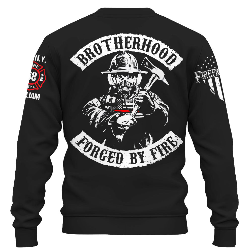 Personalized Shirt Brotherhood Forged By Fire Gift For Firefighter For Firemen K1702