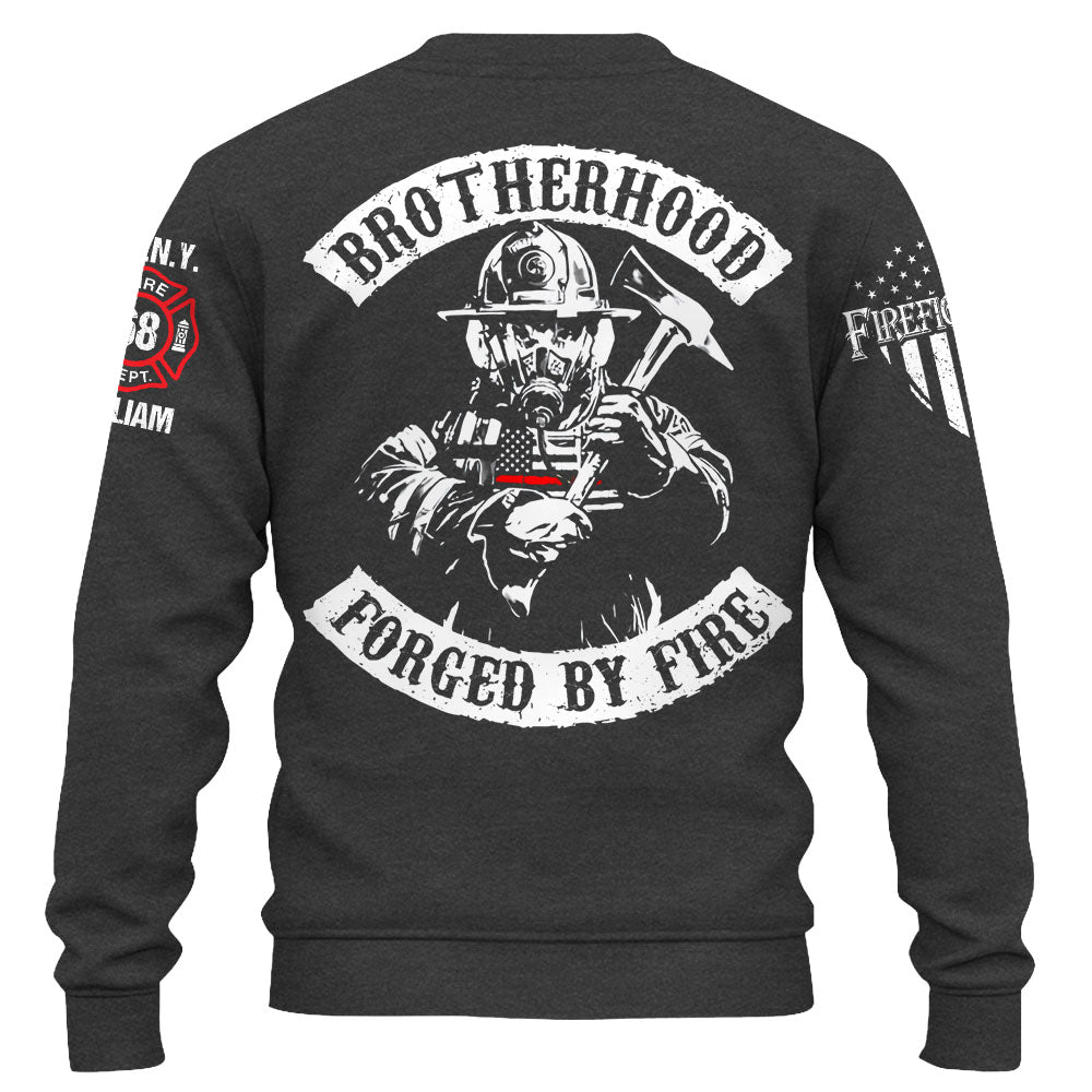 Personalized Shirt Brotherhood Forged By Fire Gift For Firefighter For Firemen K1702