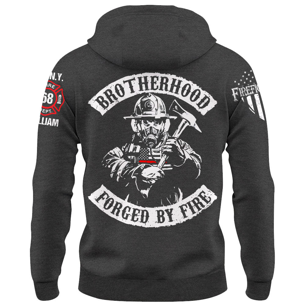 Personalized Shirt Brotherhood Forged By Fire Gift For Firefighter For Firemen K1702
