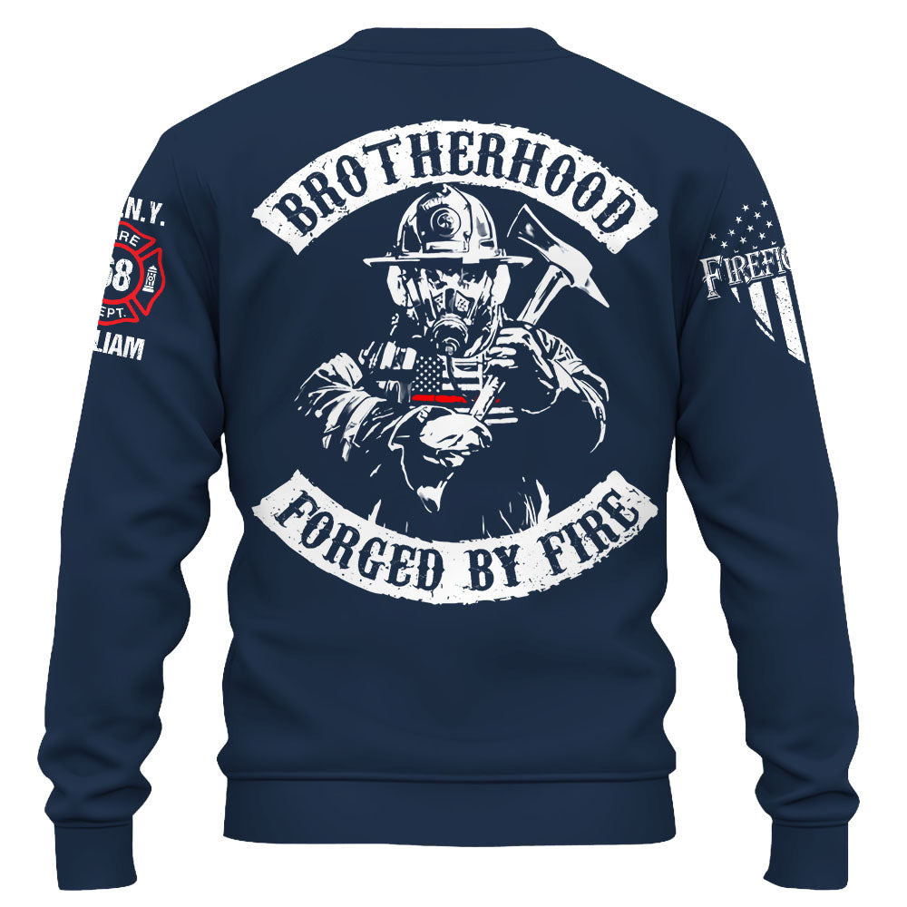 Personalized Shirt Brotherhood Forged By Fire Gift For Firefighter For Firemen K1702