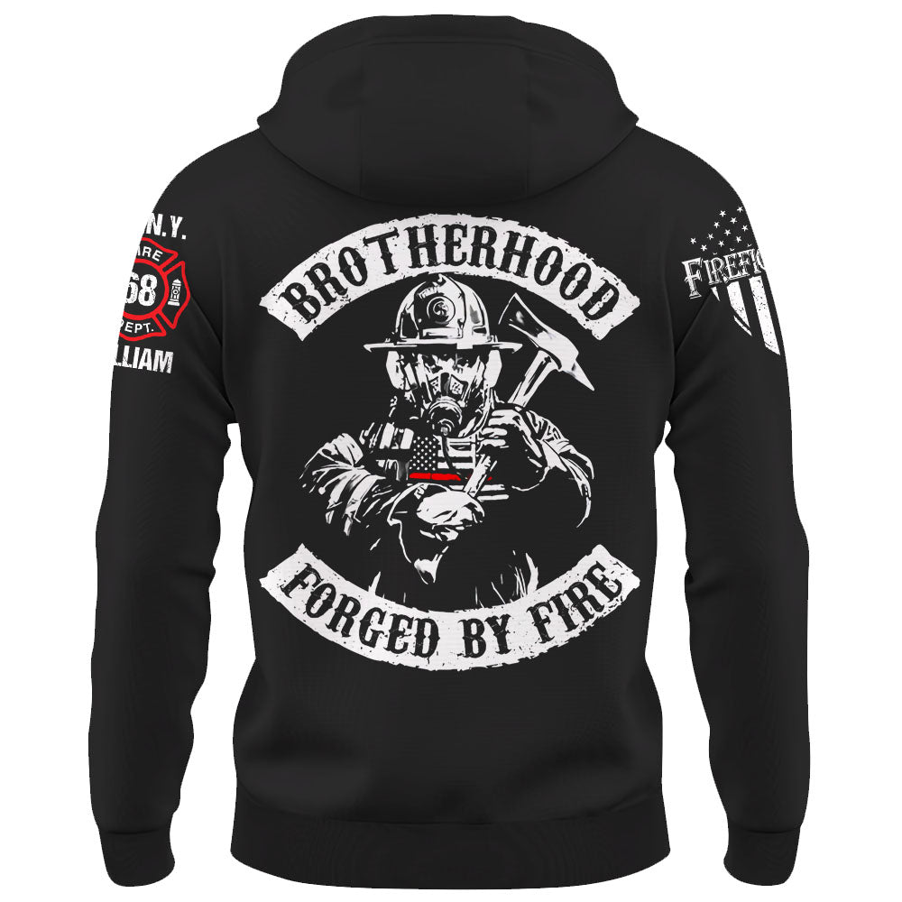 Personalized Shirt Brotherhood Forged By Fire Gift For Firefighter For Firemen K1702