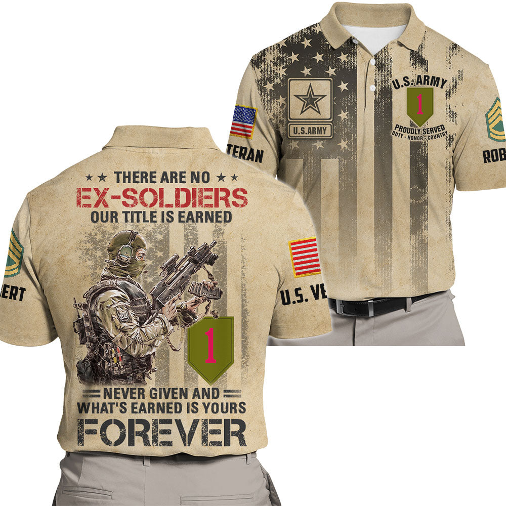 Personalized Shirt For Soldier Veteran There Are No Ex-Soldiers Custom All Branch All Over Print Shirt K1702
