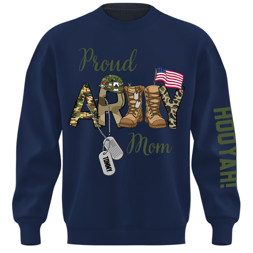 Custom Proud Army Family Mom Dad Brother Shirts, Personalized Army Dad Shirt, USA Army Family Outfits, Military Family Gift K1702 Pt99