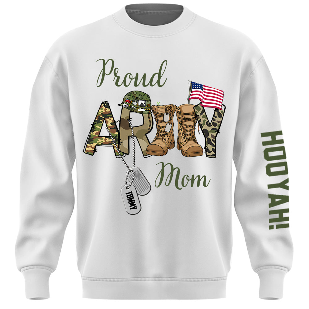 Custom Proud Army Family Mom Dad Brother Shirts, Personalized Army Dad Shirt, USA Army Family Outfits, Military Family Gift K1702 Pt99