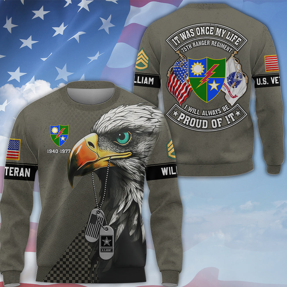 Personalized Veteran Shirt  It Was Once My Life US Veteran I Will Always Be Proud Of It Eagle America All Over Print Shirt K1702 MT2
