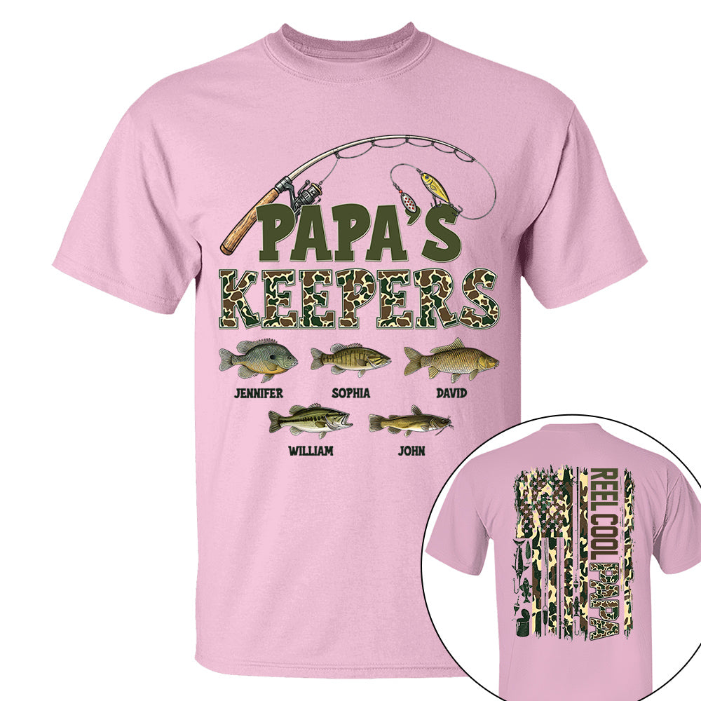 Daddy's Keepers - Personalized Vintage Shirt For Fishing Family - Gifts For Dad NA04 VH01