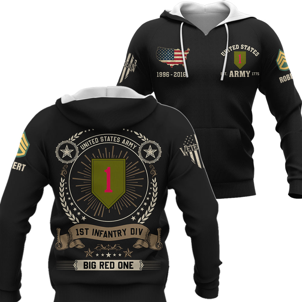 Custom Veteran All Over Print Shirt Available All Military Branches Custom Division Rank Soldier K1702 Trhn