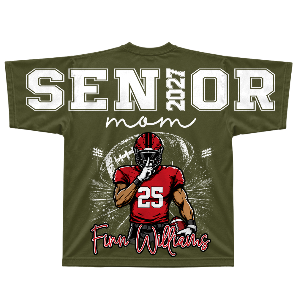 Custom 2027 Senior Football Mom Sweatshirt, Sports Mama Hoodie For Football Lovers L0411 Hv01