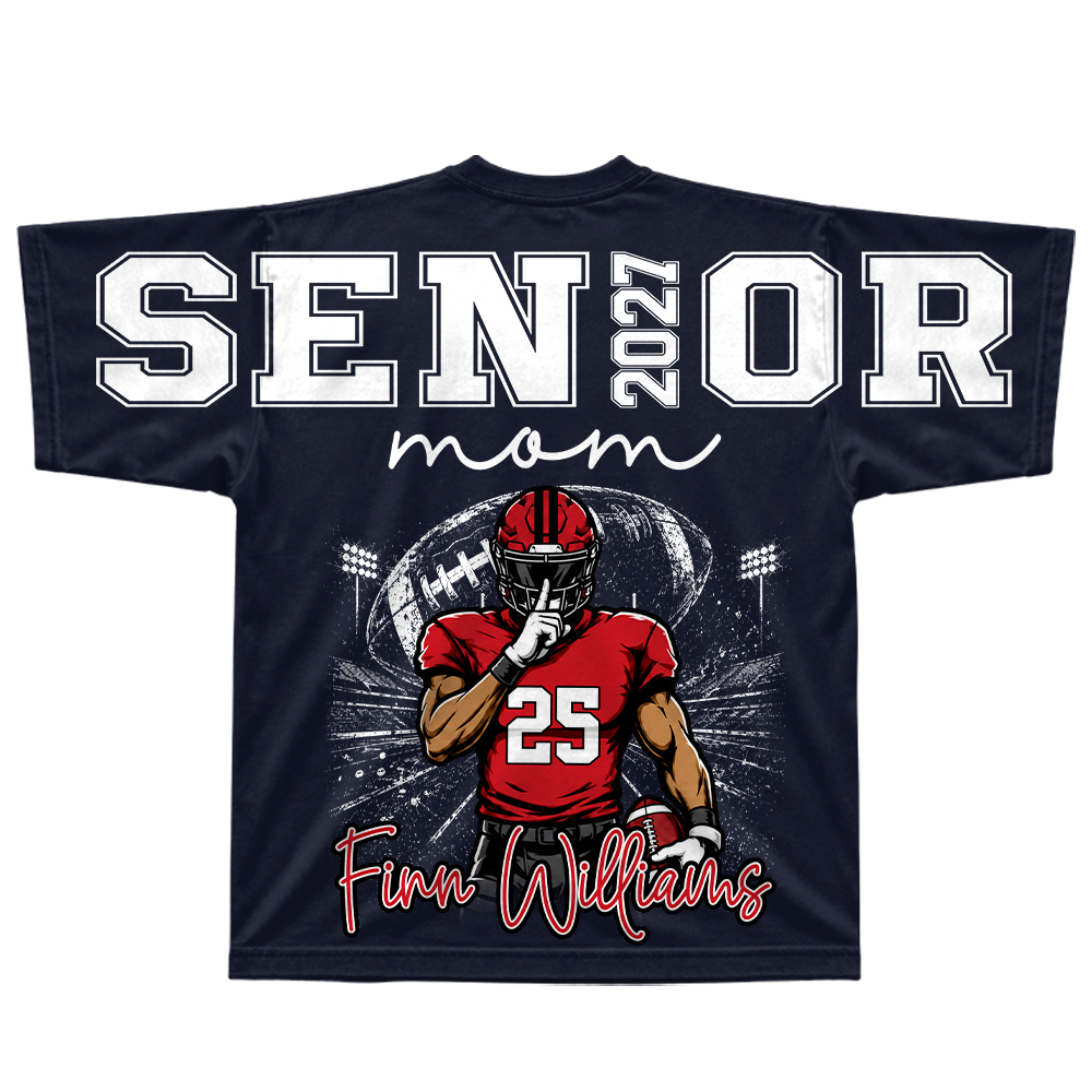 Custom 2027 Senior Football Mom Sweatshirt, Sports Mama Hoodie For Football Lovers L0411 Hv01