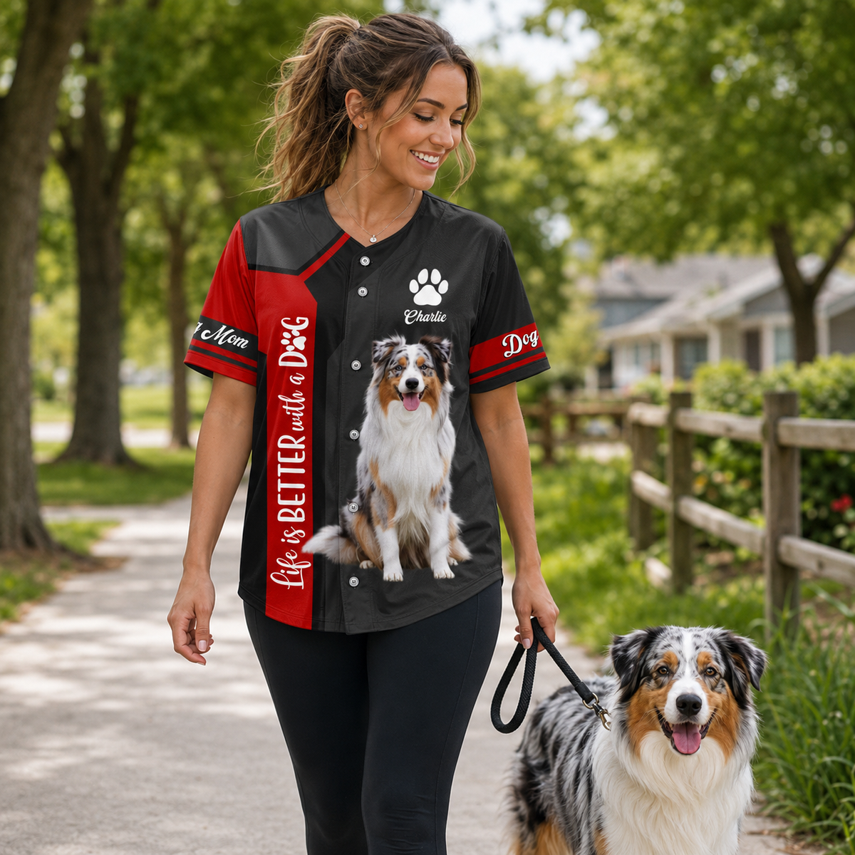 Life Is Better With A Dog, Personalized Baseball Jersey, Custom Photo Dog Mom Dog Dad Shirt, Gift For Dog Lover T1807 T24