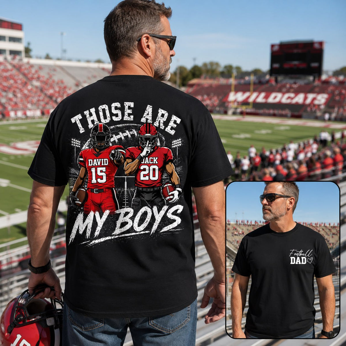 Personalized Football Mom Shirt, Custom Those Are My Boys T-Shirt, Team Name & Player Number Tee, Football Season Gift Na02 VH01
