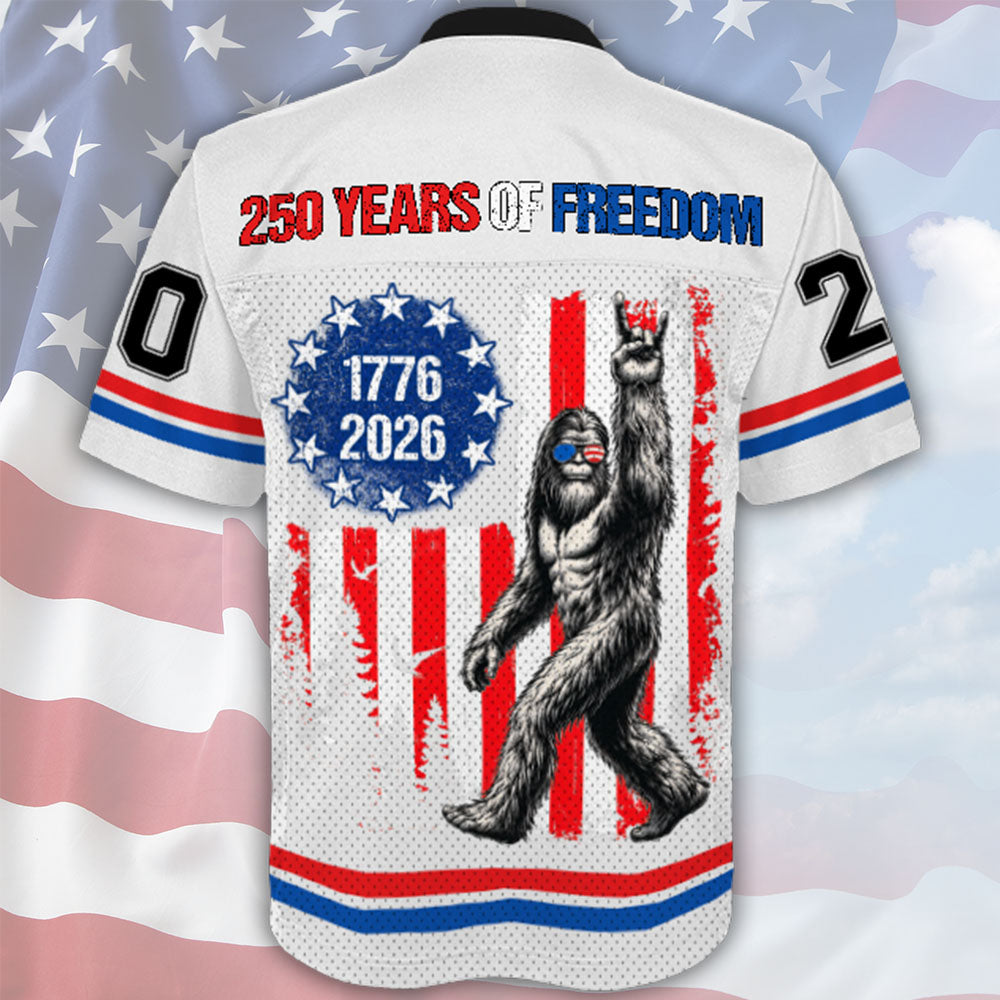 Bigfoot Merica Rock American Flag - Celebrate America 250th Anniversary Football Jersey A2110 VH01
