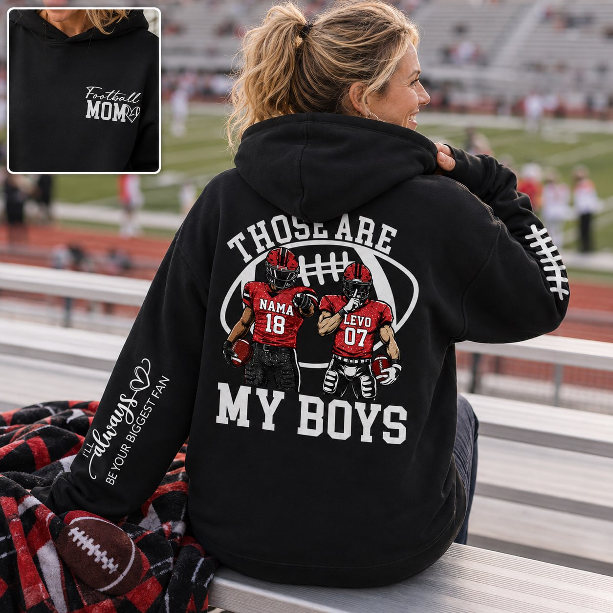 Personalized Football Mom Shirt, Those Are My Boy Sweatshirt, Football Kids Game Day Tee Na02 T24
