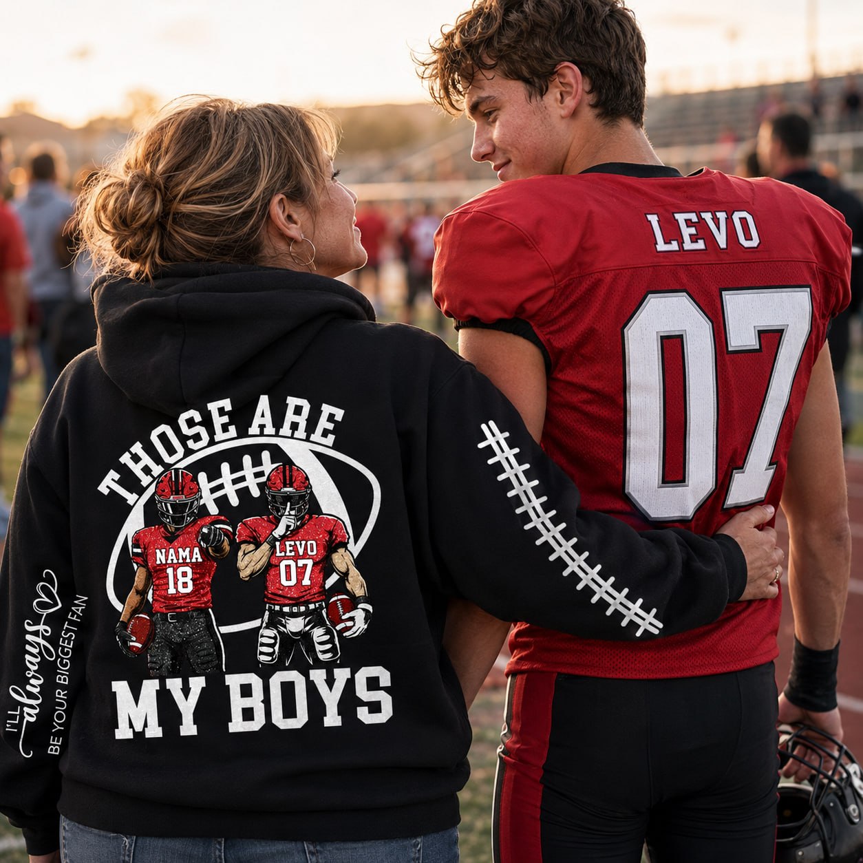 Personalized Football Mom Shirt, Those Are My Boy Sweatshirt, Football Kids Game Day Tee Na02 T24