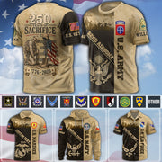 Custom All Over Print Shirt 250 Years Of Sacrifice 1776 2026 Available All Military Branches Gift For Veterans K1702 MT2