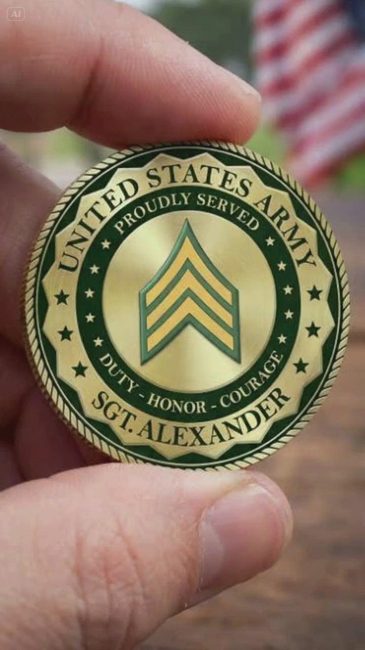 Load video: Custom Division Military Challenge Coin US Military Veteran Gift, Commemorative Coin For Veterans K1702 MT2