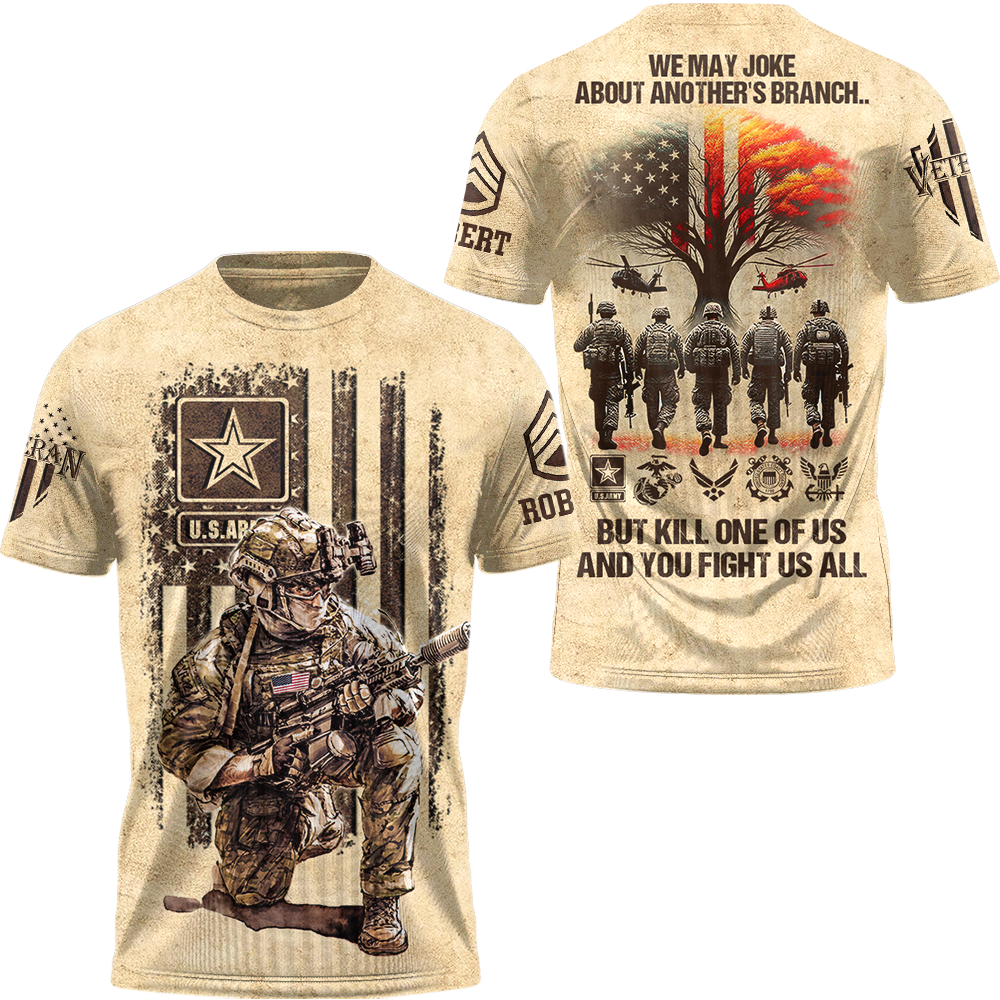 Custom All Over Print Shirt US Military Veteran Available All Military Branch Gift For Veteran Soldier Dad Grandpa K1702