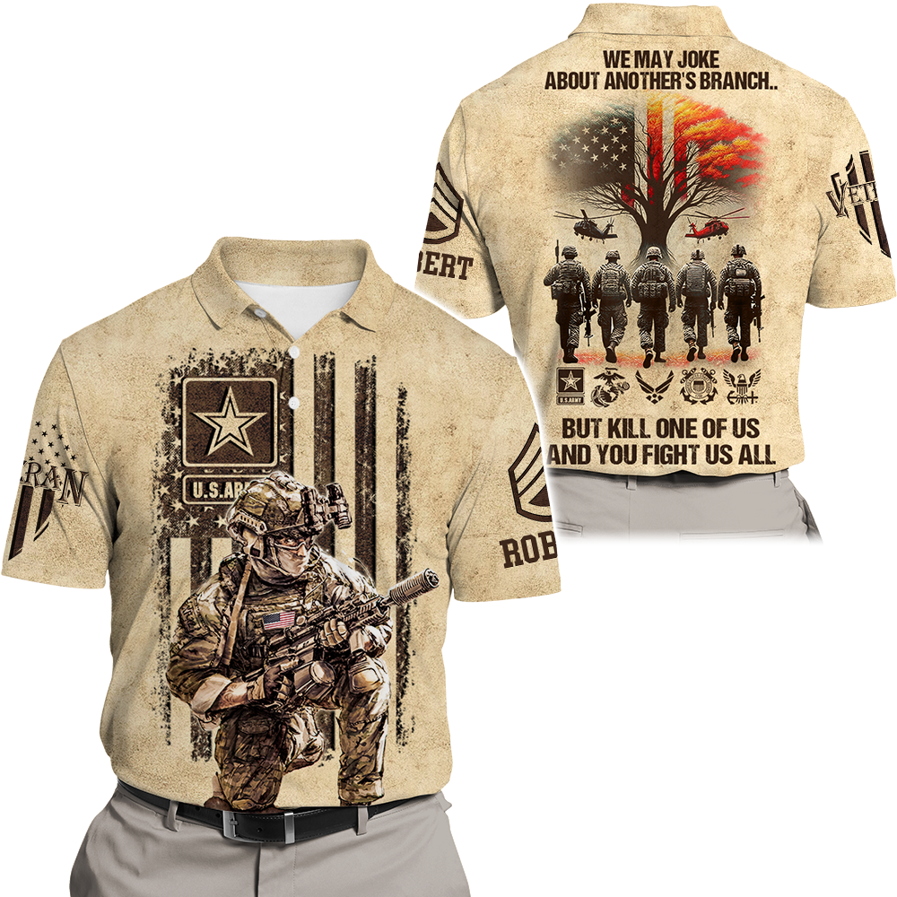 Custom All Over Print Shirt US Military Veteran Available All Military Branch Gift For Veteran Soldier Dad Grandpa K1702